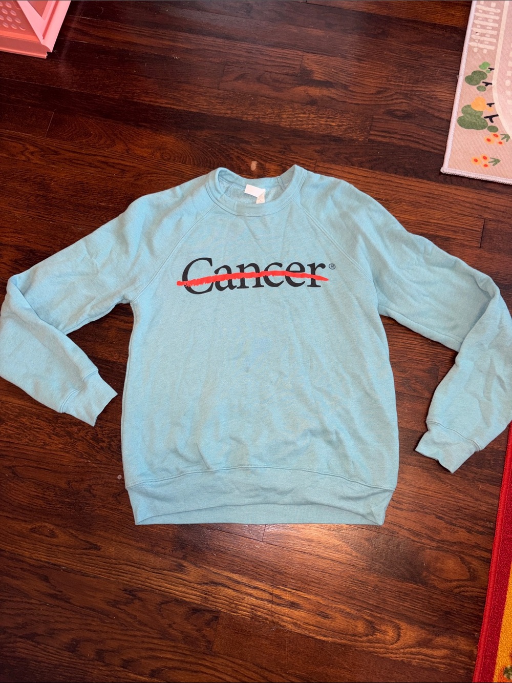 MD Anderson Bella Canvas seafoam Blue Crewneck Sweatshirt